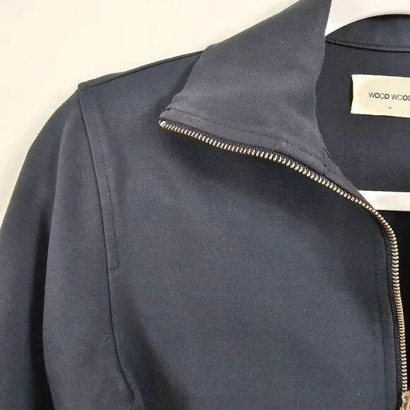 Wood Wood Half Zip Sweater in Navy Blue - Size 34